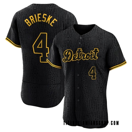 Men's Detroit Tigers Beau Brieske Authentic Black Snake Skin City Jersey