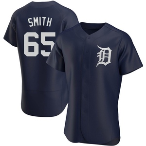 Men's Detroit Tigers Burch Smith Authentic Navy Alternate Jersey
