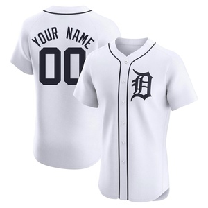 Men's Detroit Tigers Custom Elite White Home Jersey