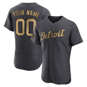 Men's Detroit Tigers Custom Game Charcoal Authentic 2022 All-Star Jersey