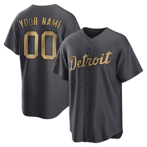 Men's Detroit Tigers Custom Game Charcoal Replica 2022 All-Star Jersey