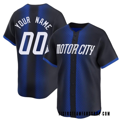 Men's Detroit Tigers Custom Limited Blue 2024 City Connect Jersey