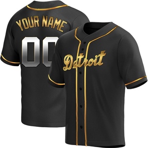 Men's Detroit Tigers Custom Replica Black Golden Alternate Jersey