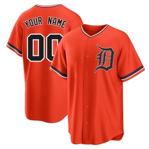 Men's Detroit Tigers Custom Replica Orange Alternate Jersey
