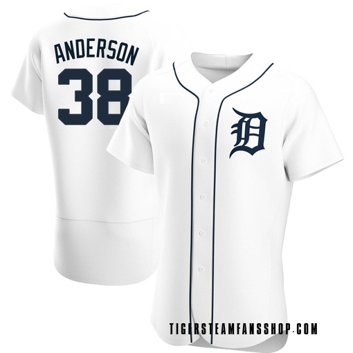 Men's Detroit Tigers Drew Anderson Authentic White Home Jersey