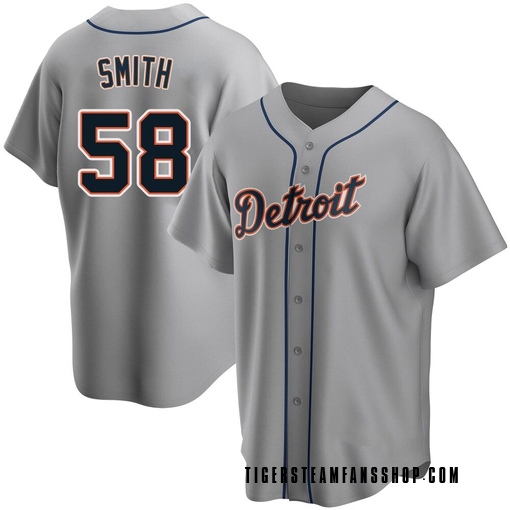 Men's Detroit Tigers Dylan Smith Replica Gray Road Jersey