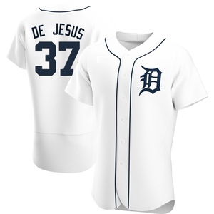 Men's Detroit Tigers Enmanuel De Jesus Authentic White Home Jersey