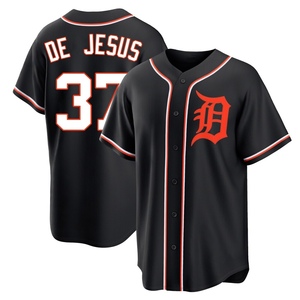 Men's Detroit Tigers Enmanuel De Jesus Replica Black Fashion Out Jersey