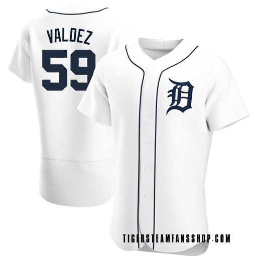 Men's Detroit Tigers Framber Valdez Authentic White Home Jersey