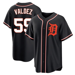 Men's Detroit Tigers Framber Valdez Replica Black Fashion Out Jersey