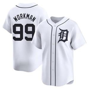 Men's Detroit Tigers Gage Workman Limited White Home Jersey