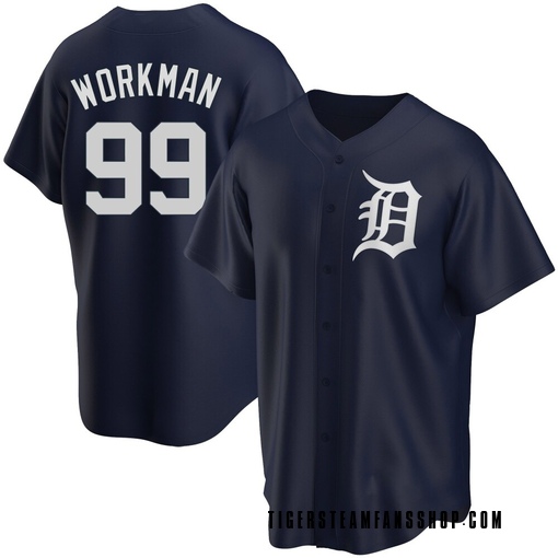 Men's Detroit Tigers Gage Workman Replica Navy Alternate Jersey