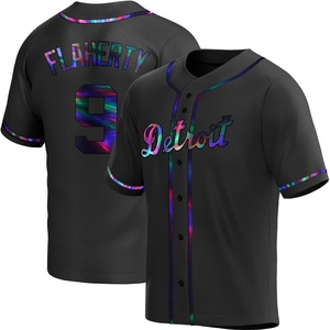 Men's Detroit Tigers Jack Flaherty Replica Black Holographic Alternate Jersey