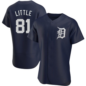 Men's Detroit Tigers Jack Little Authentic Navy Alternate Jersey