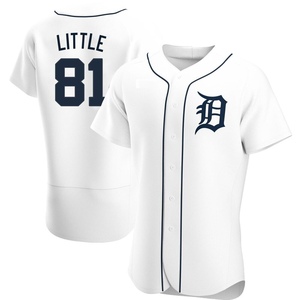 Men's Detroit Tigers Jack Little Authentic White Home Jersey