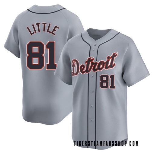 Men's Detroit Tigers Jack Little Limited Gray Road Jersey