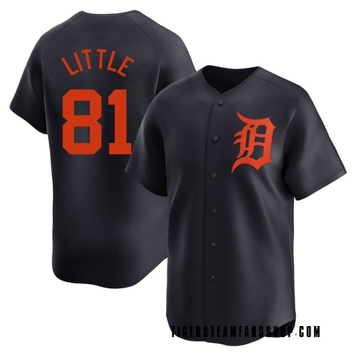 Men's Detroit Tigers Jack Little Limited Navy Alternate Jersey
