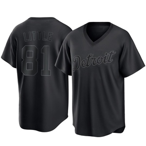 Men's Detroit Tigers Jack Little Replica Black Pitch Fashion Jersey