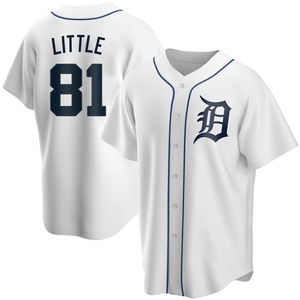 Men's Detroit Tigers Jack Little Replica White Home Jersey