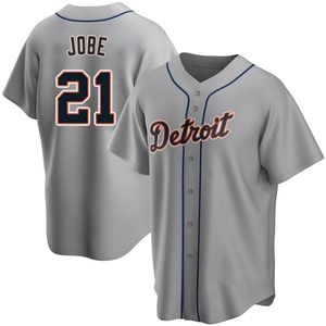 Men's Detroit Tigers Jackson Jobe Replica Gray Road Jersey