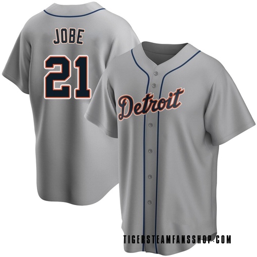 Men's Detroit Tigers Jackson Jobe Replica Gray Road Jersey