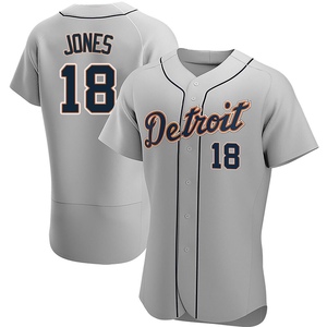 Men's Detroit Tigers Jahmai Jones Authentic Gray Road Jersey