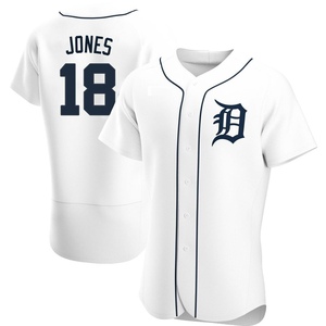 Men's Detroit Tigers Jahmai Jones Authentic White Home Jersey
