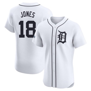 Men's Detroit Tigers Jahmai Jones Elite White Home Patch Jersey