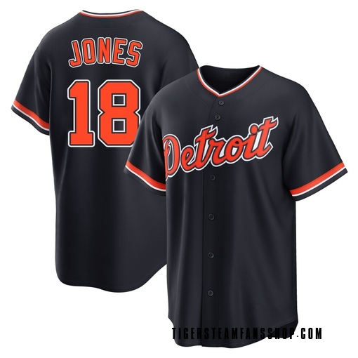 Men's Detroit Tigers Jahmai Jones Replica Navy Alternate 2nd Jersey