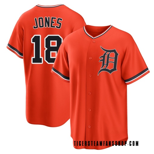 Men's Detroit Tigers Jahmai Jones Replica Orange Alternate Jersey