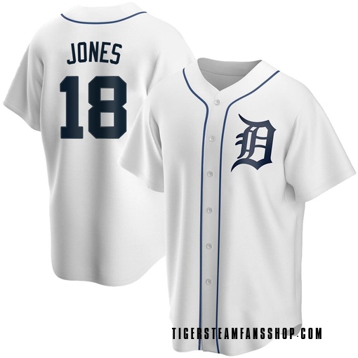 Men's Detroit Tigers Jahmai Jones Replica White Home Jersey