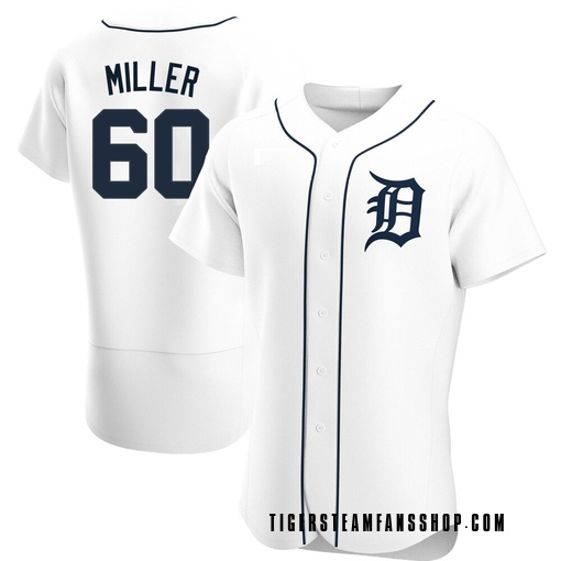 Men's Detroit Tigers Jake Miller Authentic White Home Jersey