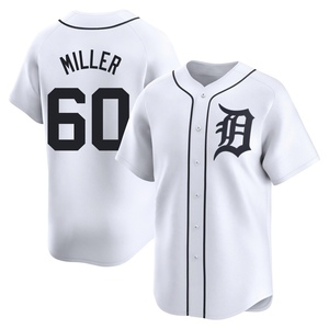 Men's Detroit Tigers Jake Miller Limited White Home Jersey