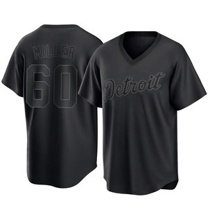 Men's Detroit Tigers Jake Miller Replica Black Pitch Fashion Jersey