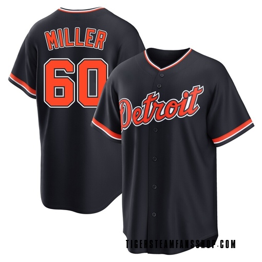 Men's Detroit Tigers Jake Miller Replica Navy Alternate 2nd Jersey