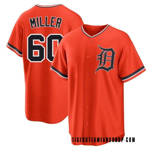 Men's Detroit Tigers Jake Miller Replica Orange Alternate Jersey