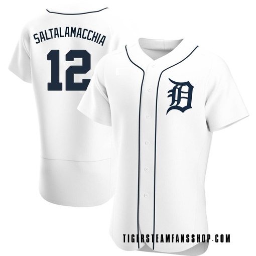 Men's Detroit Tigers Jarrod Saltalamacchia Authentic White Home Jersey