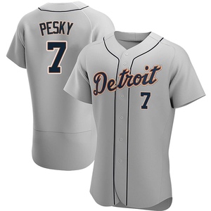 Men's Detroit Tigers Johnny Pesky Authentic Gray Road Jersey