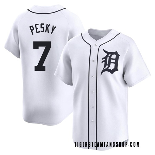Men's Detroit Tigers Johnny Pesky Limited White Home Jersey