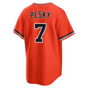 Men's Detroit Tigers Johnny Pesky Replica Orange Alternate Jersey