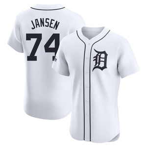 Men's Detroit Tigers Kenley Jansen Elite White Home Patch Jersey
