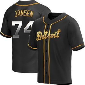 Men's Detroit Tigers Kenley Jansen Replica Black Golden Alternate Jersey
