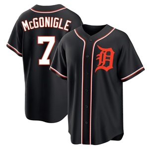 Men's Detroit Tigers Kevin McGonigle Replica Black Fashion Out Jersey