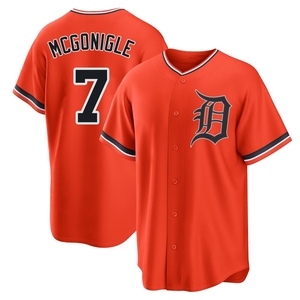 Men's Detroit Tigers Kevin McGonigle Replica Orange Alternate Jersey