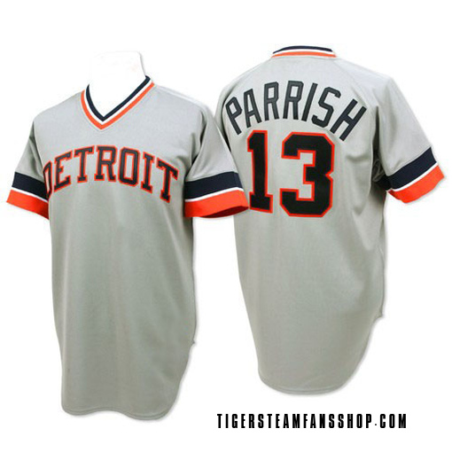 Men's Detroit Tigers Lance Parrish Authentic Grey Throwback Jersey