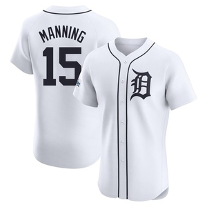 Men's Detroit Tigers Matt Manning Elite White Home Patch Jersey