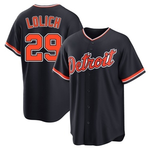 Men's Detroit Tigers Mickey Lolich Replica Navy Alternate 2nd Jersey