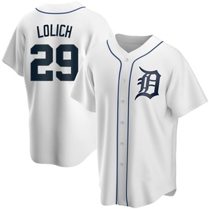 Men's Detroit Tigers Mickey Lolich Replica White Home Jersey