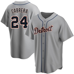 Men's Detroit Tigers Miguel Cabrera Replica Gray Road Jersey