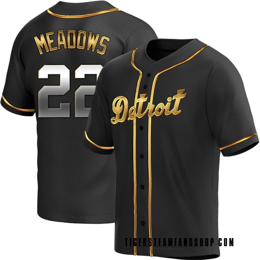 Men's Detroit Tigers Parker Meadows Replica Black Golden Alternate Jersey